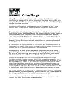 Violent Songs (reading)