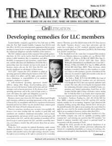 Developing Remedies for LLC Members