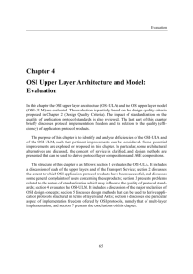 Chapter 4 OSI Upper Layer Architecture and Model: Evaluation