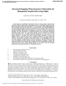 Advanced Flapping Wing Structure Fabrication for Biologically