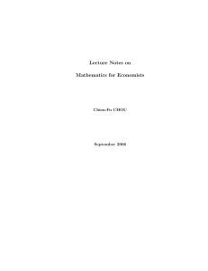 Lecture Notes on Mathematics for Economists
