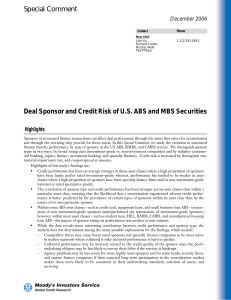 Deal Sponsor and Credit Risk of US ABS and MBS
