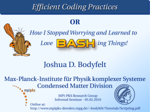 Efficient Coding Practices - Max-Planck