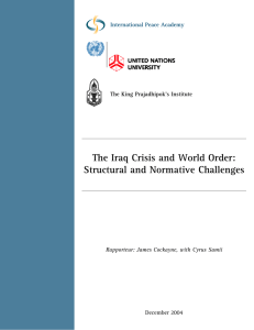 The Iraq Crisis and World Order: Structural and Normative Challenges
