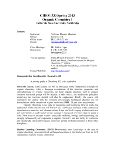 CHEM 333 Spring 2013 Organic Chemistry I