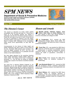 SPM NEWS - School of Public Health and Health Professions