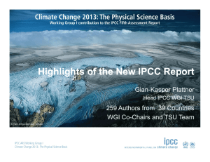 Highlights of the New IPCC Report
