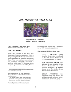 Newsletter 7 (Spring 2007) - Texas Christian University