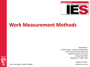 Work Measurement Methods - Institute of Industrial Engineers