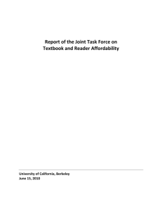 Report of the Joint Task Force on Textbook and Reader Affordability