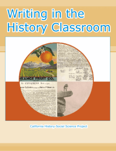 Writing in the History Classroom - School of Humanities