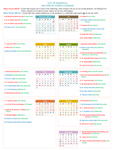 CITY OF NAPERVILLE 2015 SPECIAL EVENTS CALENDAR