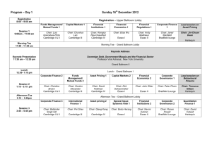 Program – Day 1 Sunday 16th December 2012