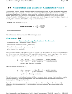 2-4 Acceleration and Graphs of Accelerated Motion