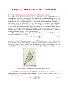 Chapter 4 Kinematics In Two Dimensions