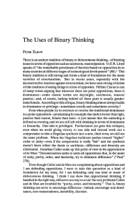 The Uses of Binary Thinking