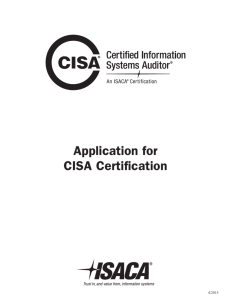 Application for CISA Certification