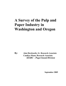 Survey of Pulp and Paper Industry in Washington and Oregon