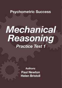 Mechanical Reasoning Practice Test 1