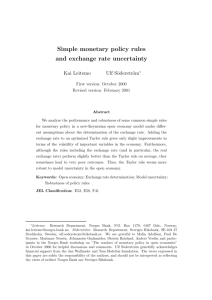Simple monetary policy rules and exchange rate uncertainty