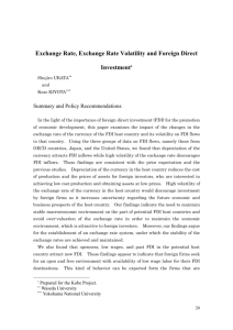 exchange rate, exchange rate volatility and foreign direct investment