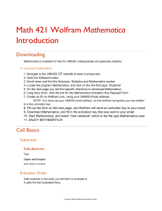 Mathematica - Department of Mathematics & Statistics