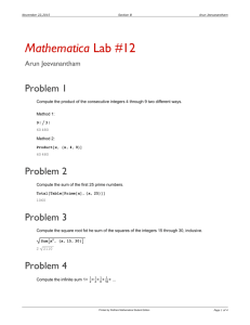 Mathematica Lab #12