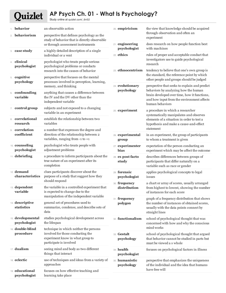 case study psychology definition quizlet