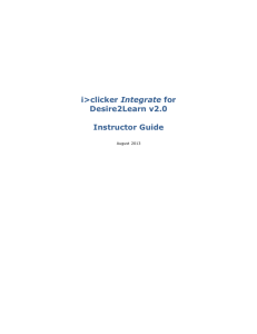 i>clicker Integrate for Desire2Learn v2.0 Instructor