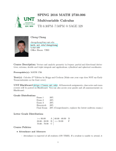 Syllabus - University of North Texas