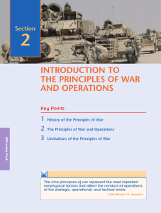INTRODUCTION TO THE PRINCIPLES OF WAR AND OPERATIONS