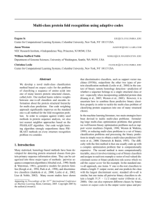 Multi-class protein fold recognition using adaptive codes