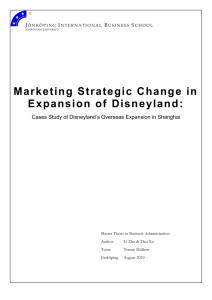 Marketing Strategic Change in Expansion of Disneyland