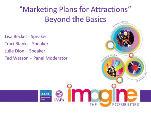 “Marketing Plans for Attractions” Beyond the Basics