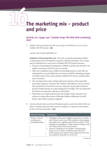 The marketing mix – product and price