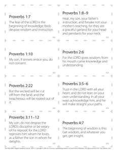 Proverbs 1:8–9 Proverbs 1:7 - Positive Action For Christ