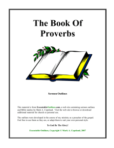 The Book Of Proverbs - Executable Outlines