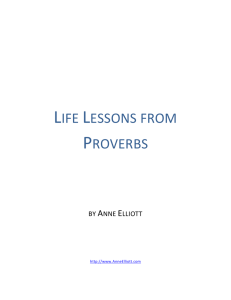 “Life Lessons from Proverbs” - Anne Elliott