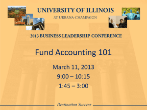 Fund Accounting 101 - University of Illinois Conferences