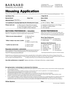 Housing Application - Barnard Res Life Web Portal