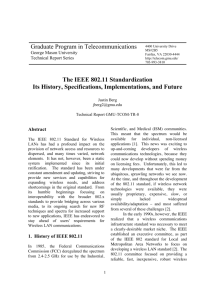 The IEEE 802.11 Standardization: Its History, Specifications