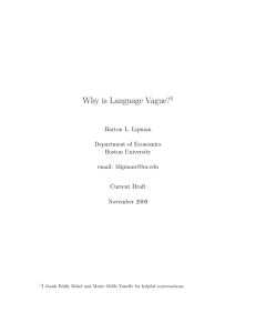 Why is Language Vague? - people