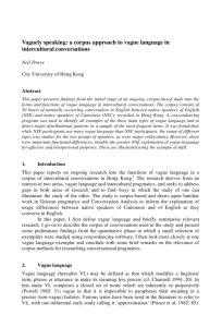 Vaguely speaking: a corpus approach to vague language in