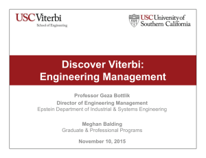 Discover Viterbi: Engineering Management
