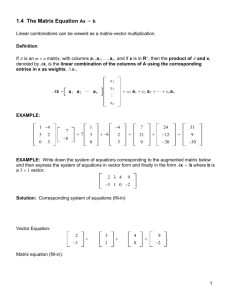 1.4 The Matrix Equation Ax b