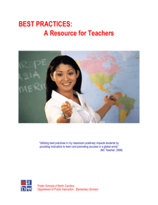 BEST PRACTICES: A Resource for Teachers