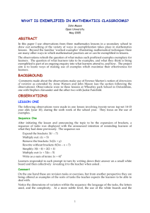 WHAT IS EXEMPLIFIED IN MATHEMATICS CLASSROOMS