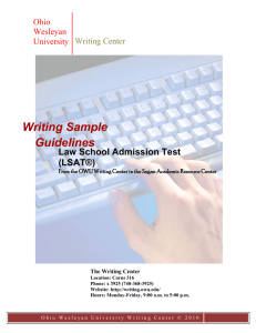 LSAT Writing Sample Guidelines