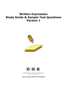 Written Expression Study Guide & Sample Test Questions Version 1