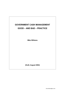 government cash management good –and bad –practice